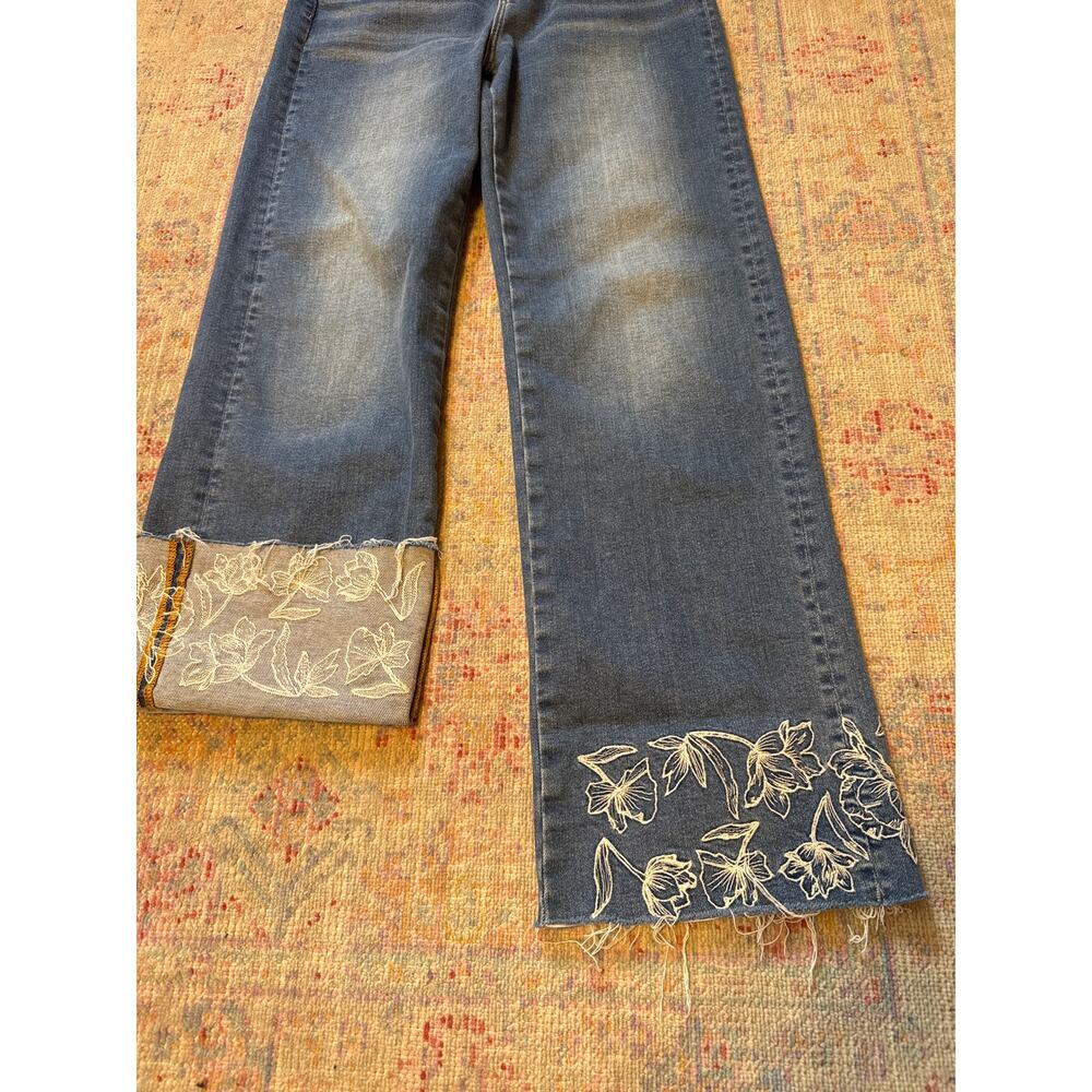 Driftwood Charlee Cuff Jeans Floral Embroidered Cuff 26 - Picture 5 of 9